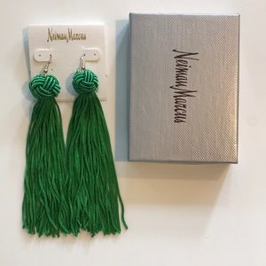 Green dangle earrings